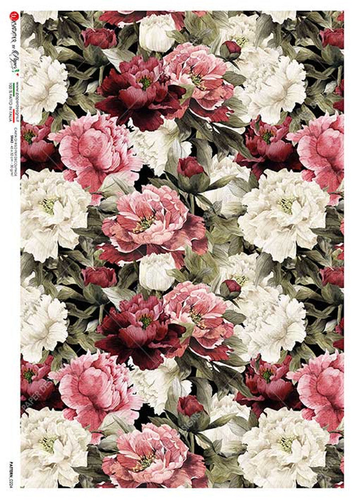 Pattern 0224 (Repeating Roses) Rice Paper - Paper Designs