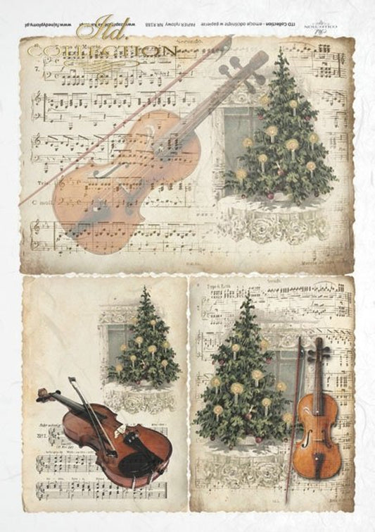 Musical Christmas Scenes (R0188) Rice Paper- Decoupage Queen