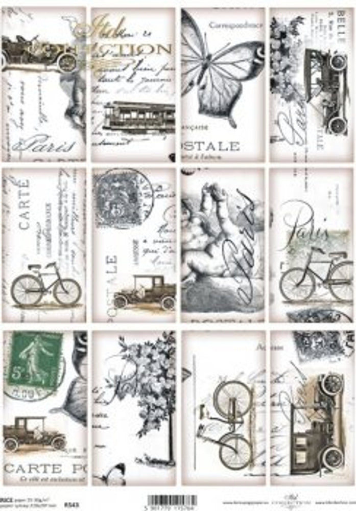 Old Paris Cards Rice Paper - ITD Collection