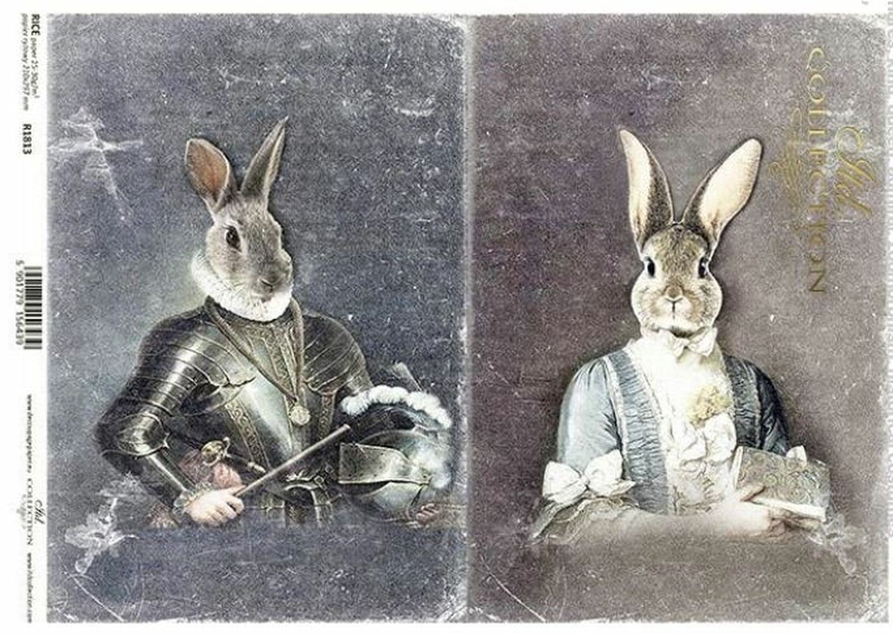 Bunny Portraits I Rice Paper- ITD Collection