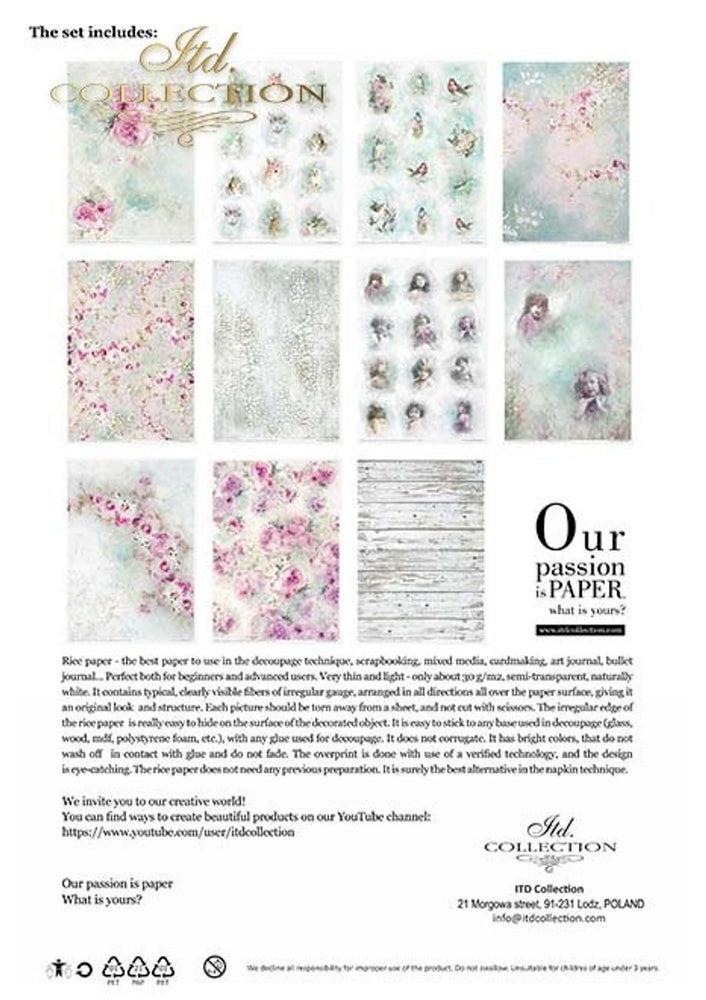 Shabby Chic for Spring Rice Paper Pack (11 Papers) - ITD Collection