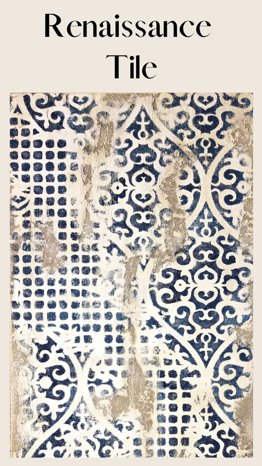 Renaissance Tile Decoupage Paper - Painting Lady Designs