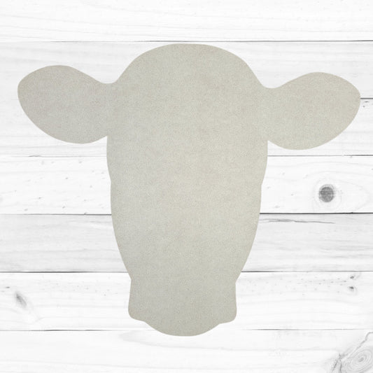 Cow Head Unfinished Cutout, Wooden Shape, Paintable MDF Craft