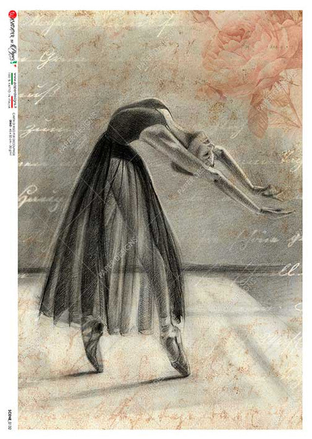 Scene 0132 (Ballerina) Rice Paper - Paper Designs