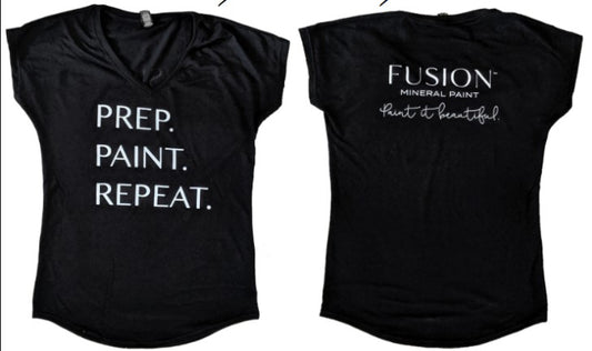 Prep. Paint. Repeat - Fusion V-Neck Shirt