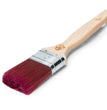 A high-quality flat paintbrush with a natural wood handle and magenta-colored bristles. The metal ferrule secures the bristles to the handle. The brand is Staalmeester.