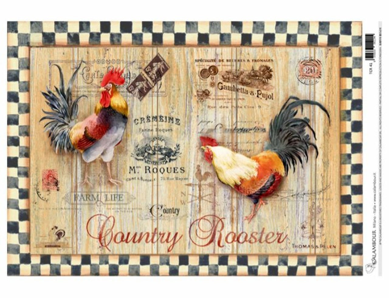Roosters & Checks (TCR 41) - Decoupage Queen