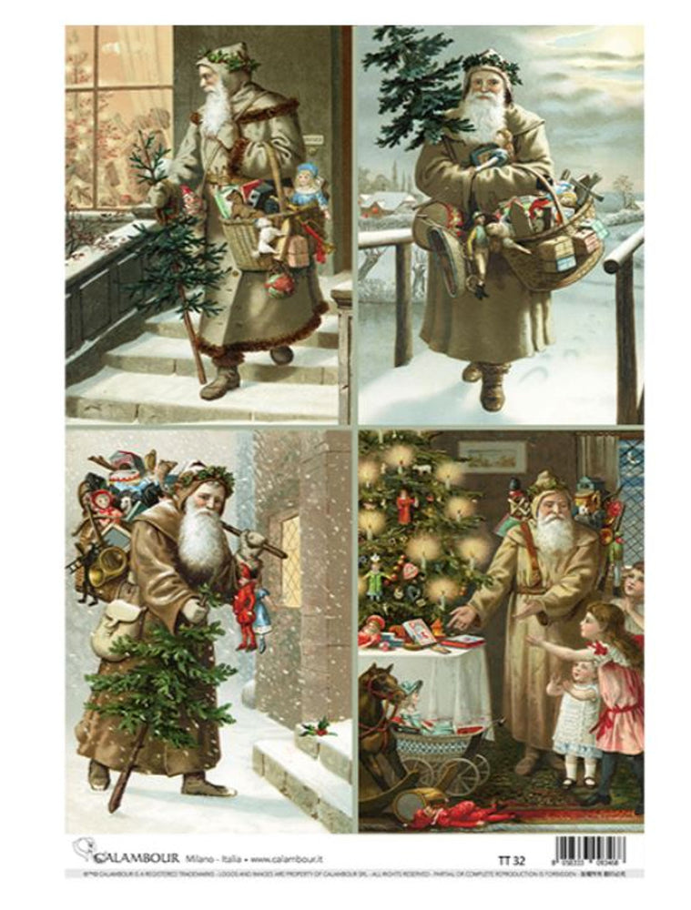 Vintage Santas Rice Paper (TT 32) - Calambour