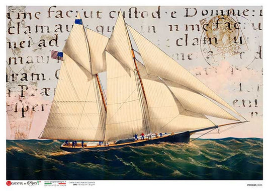 Large Sailboat Rice Paper- Paper Designs/Decoupage Queen