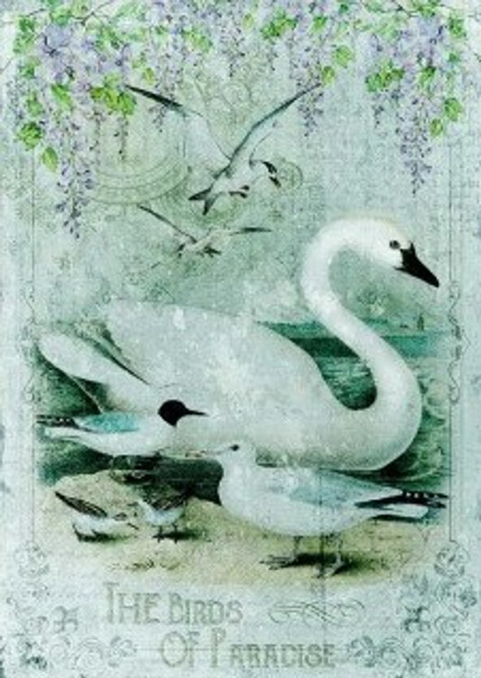 Swan of Paradise Rice Paper- Decoupage Queen