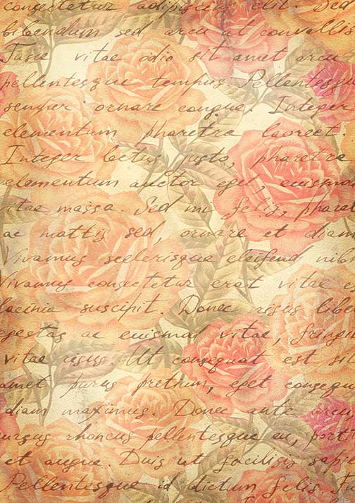 Written Roses Rice Paper- Decoupage Queen
