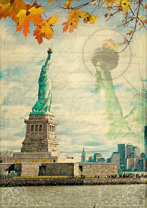 Lady Liberty Rice Paper- Decoupage Queen