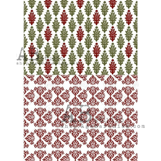 Christmas Patterns (#0433) Rice Paper- Decoupage Queen