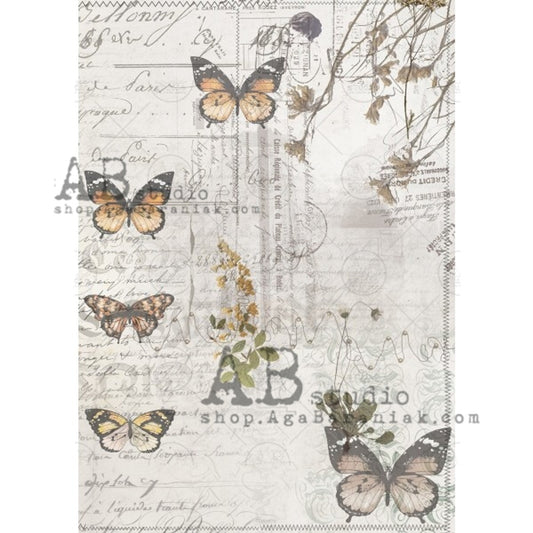 Monarch Butterflies (#0627) Rice Paper- Decoupage Queen