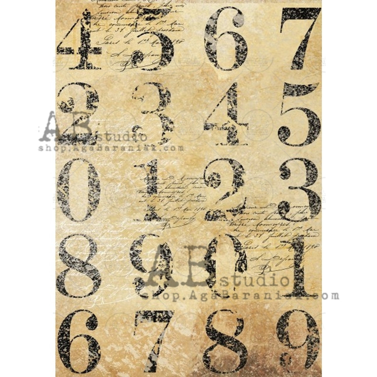 Block Numbers (#0631) Rice Paper- AB Studios