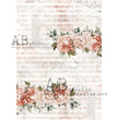 Coral Roses & Stripes (#0688) Rice Paper - AB Studios