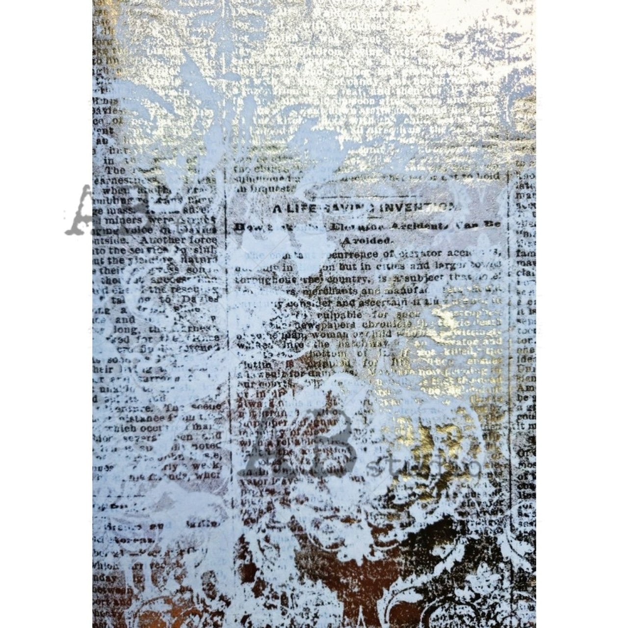 Gilded Book Page (#1087) Rice Paper- Decoupage Queen