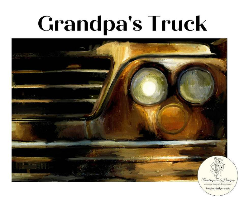 Grandpa's Truck Decoupage Paper - Painting Lady Designs