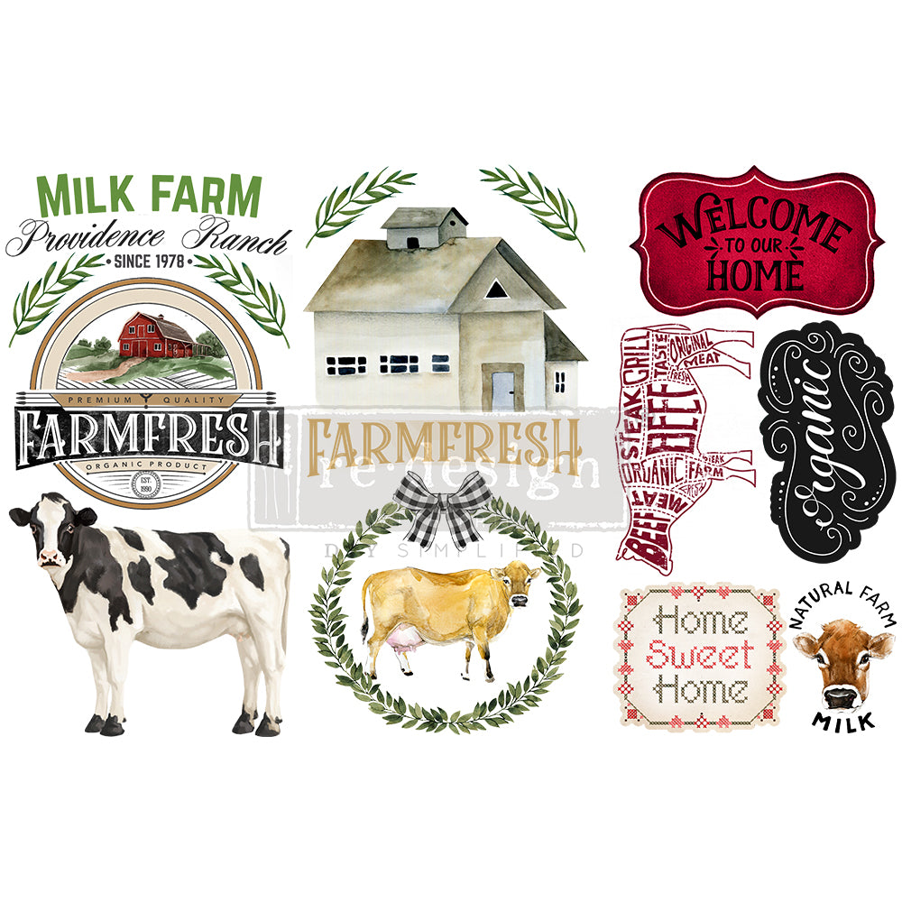 PRIMA MARKETING INC Home & Farm, 6"x12" - ReDesign Small Rub on Decor Transfer 655350653446