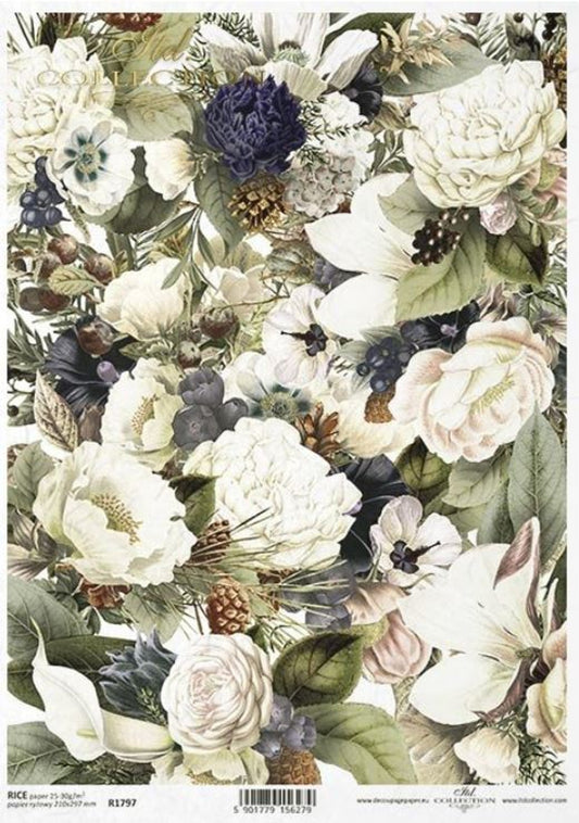 Floral Nostalgia Rice Paper- Decoupage Queen