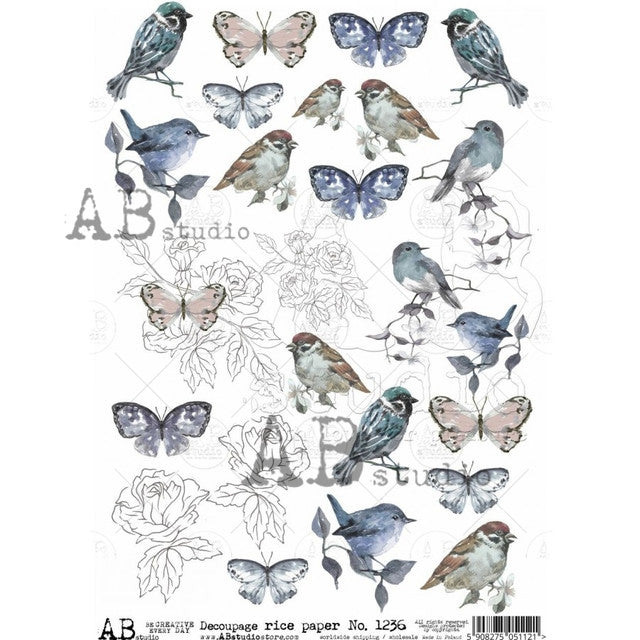 Birds & Butterfly Spring (#1236) - AB Studios