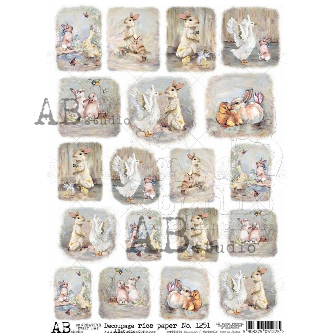 Easter 19 Mini Scenes Rice Paper (1251)- Decoupage Queen