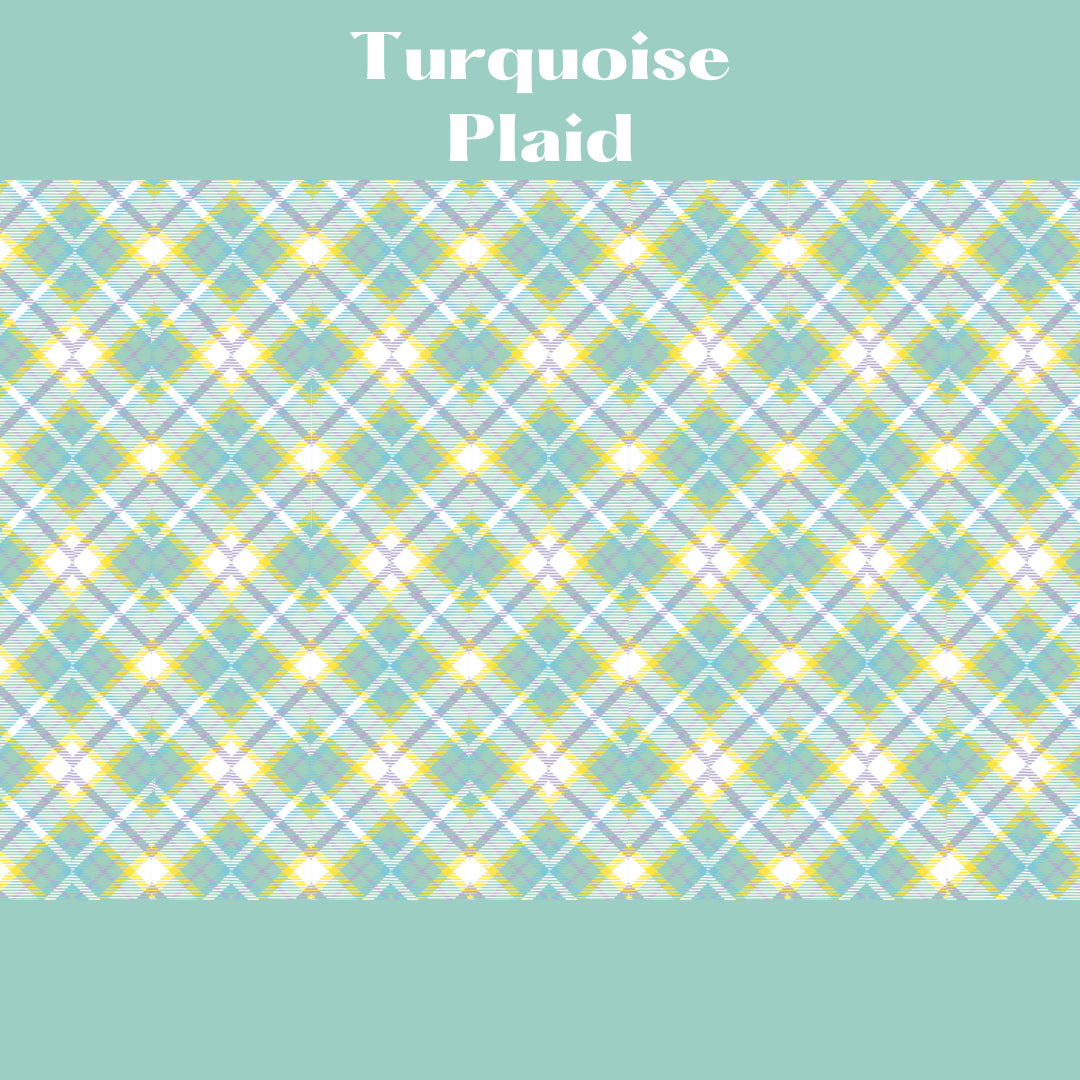 Turquoise Plaid Decoupage Tissue - Deborah Bucher Designs
