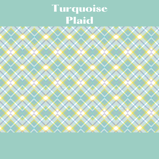 Turquoise Plaid Decoupage Tissue - Deborah Bucher Designs