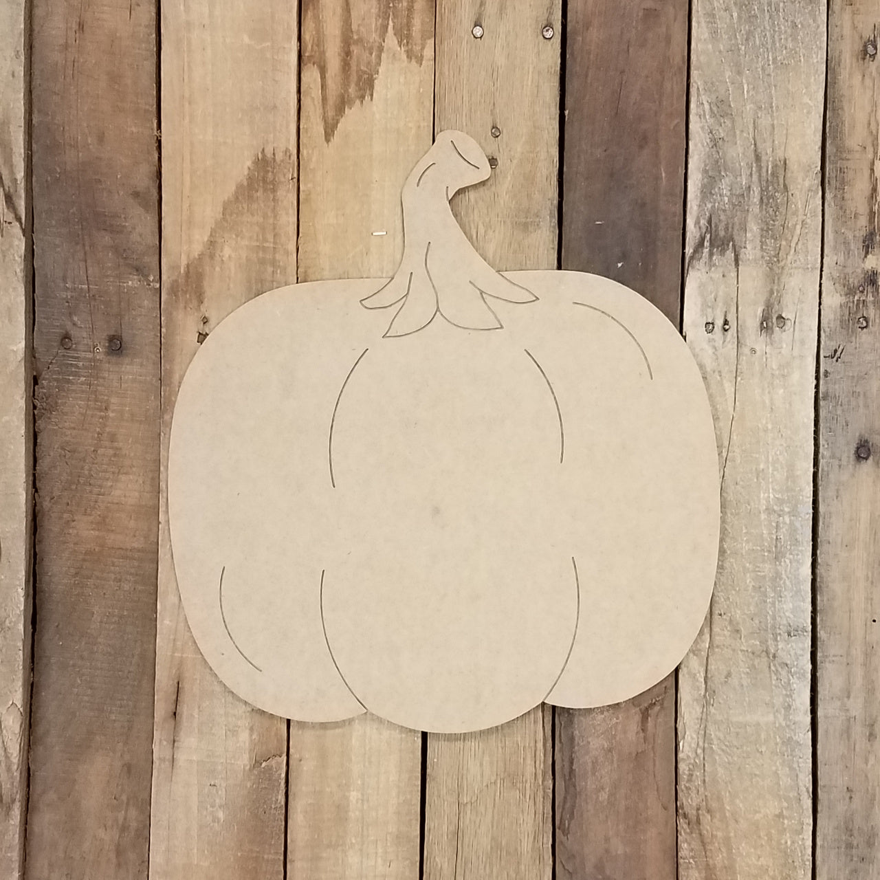 Pumpkin Unfinished Cutout, Wooden Shape, Paintable MDF Craft