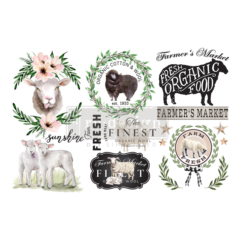 Sweet Lamb Small Decor Transfer - ReDesign with Prima